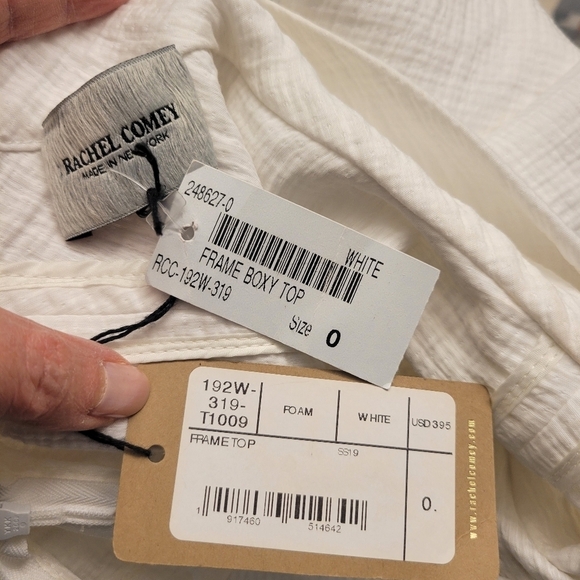 ❤️ 3 For $35 NEW Rachel Comey mock neck frame boxy top blouse shirt white 0 - Picture 5 of 12